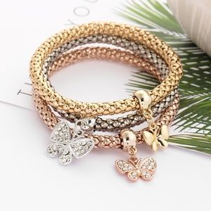 Crystal & CZ Fashion Bow Braclet with Butterfly